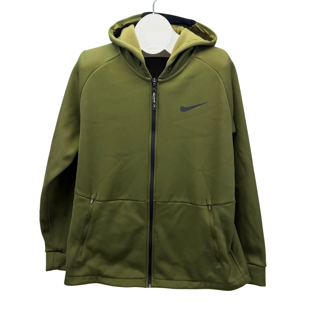 Nike Pro Therma Fit Green Full Zip Hoodie Jacket Men's Size L